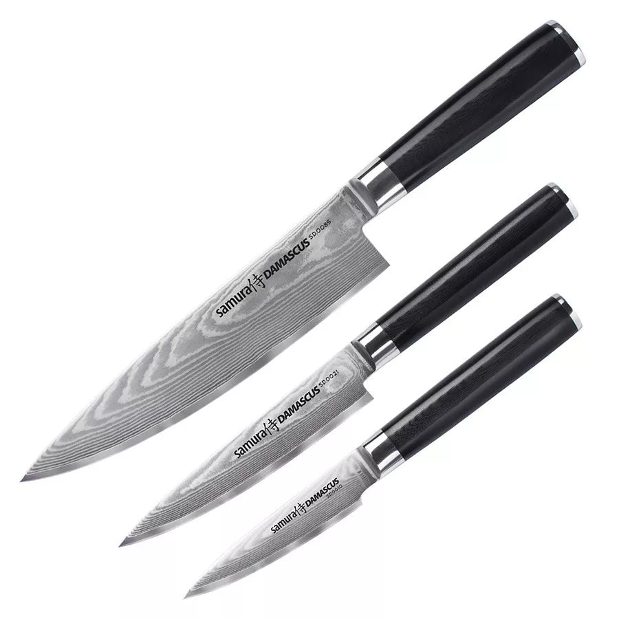 Set de 3 cuchillos Samura serie Damascus