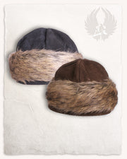 Gorro medieval piel modelo Ragi, color marrón