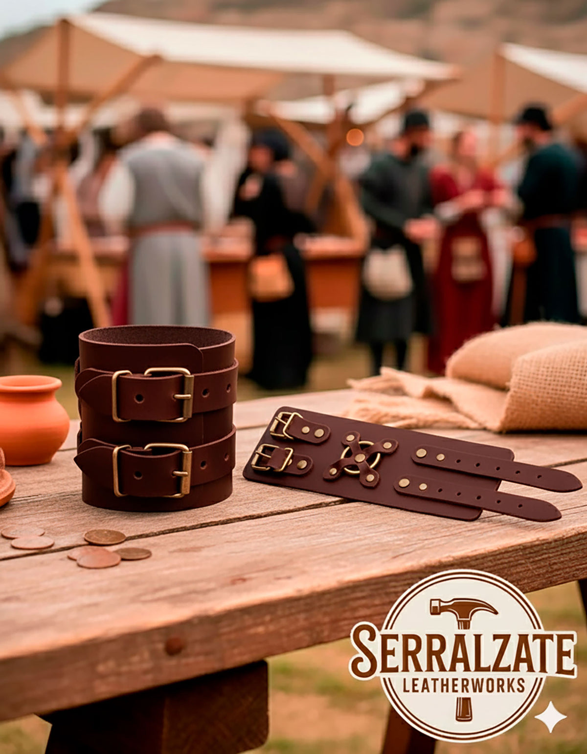 Pulsera medieval Alejandro en marrón (1 unidad)