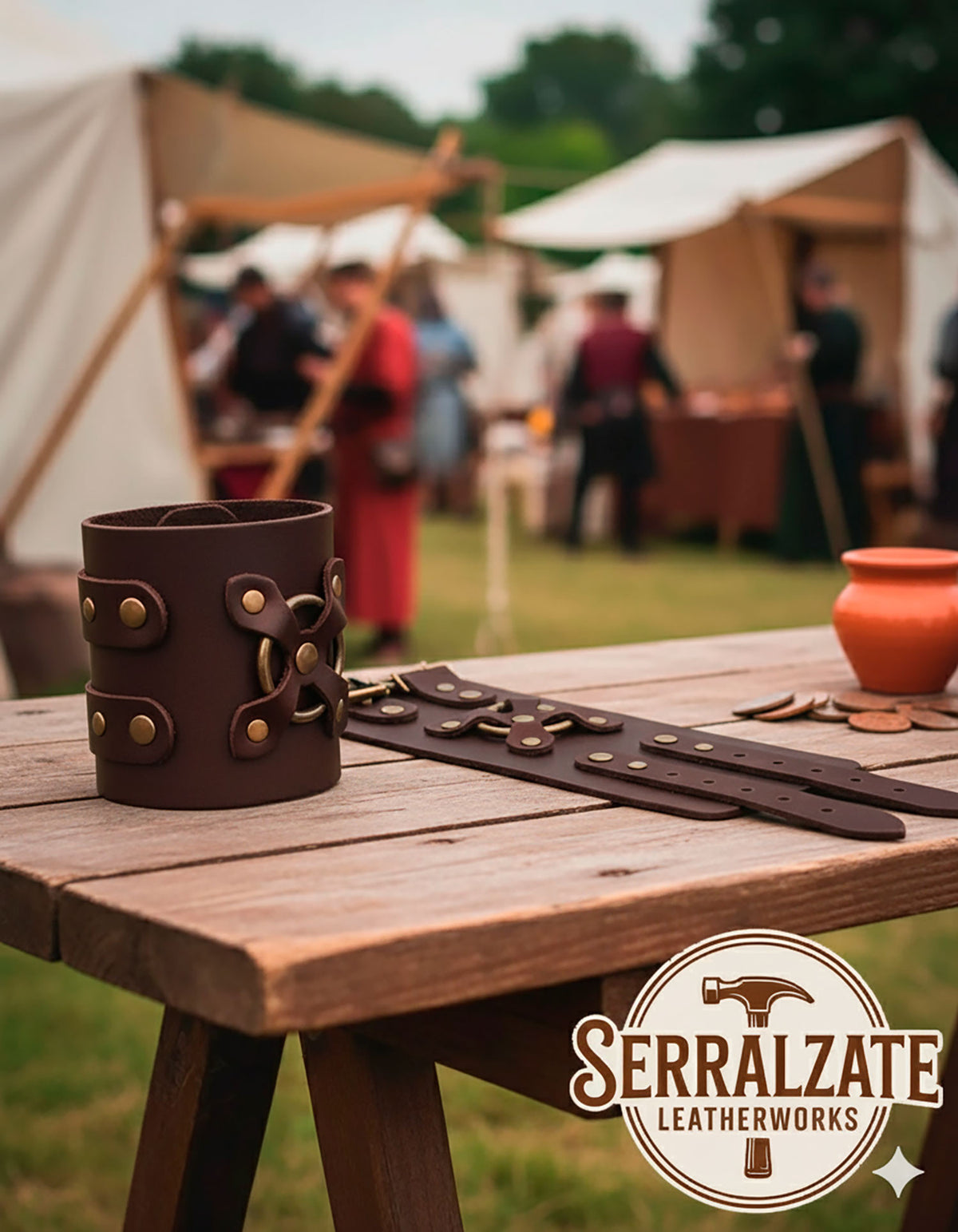 Pulsera medieval Alejandro en marrón (1 unidad)
