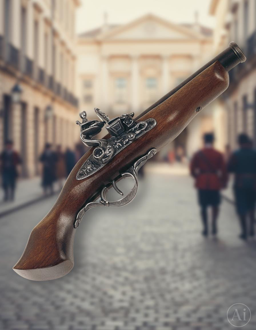 Pistola de pedernal Brescia XVII siglo 32 cm.