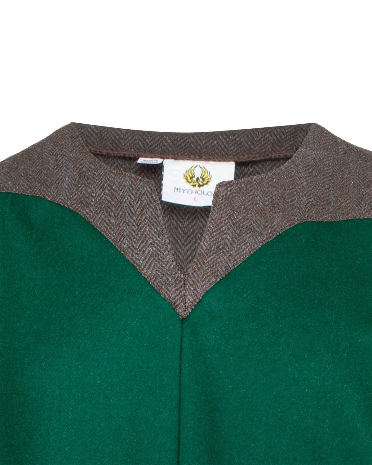 Túnica vikinga hombre en lana modelo Norgaard, color verde