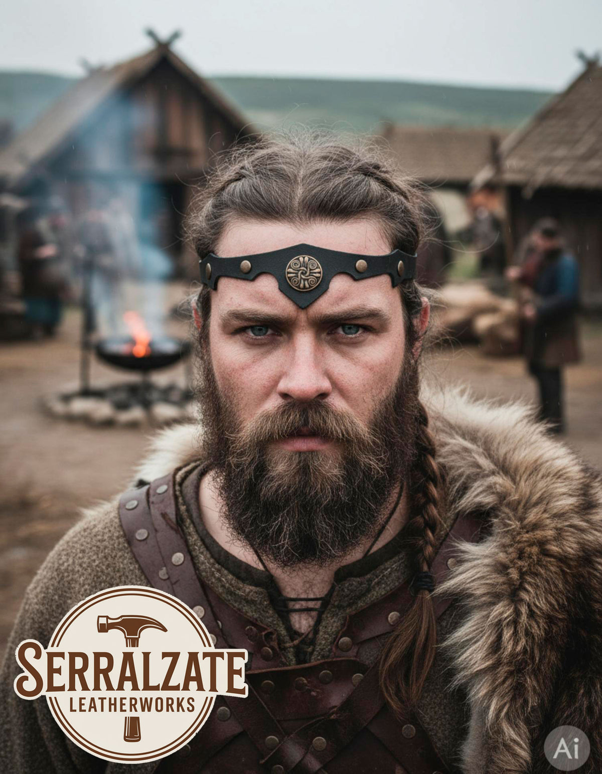 Diadema Vikinga-Celta ráfagas de viento en negro