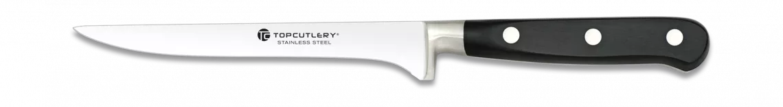 Cuchillo deshuesador mango negro ( hoja 15 cm.)