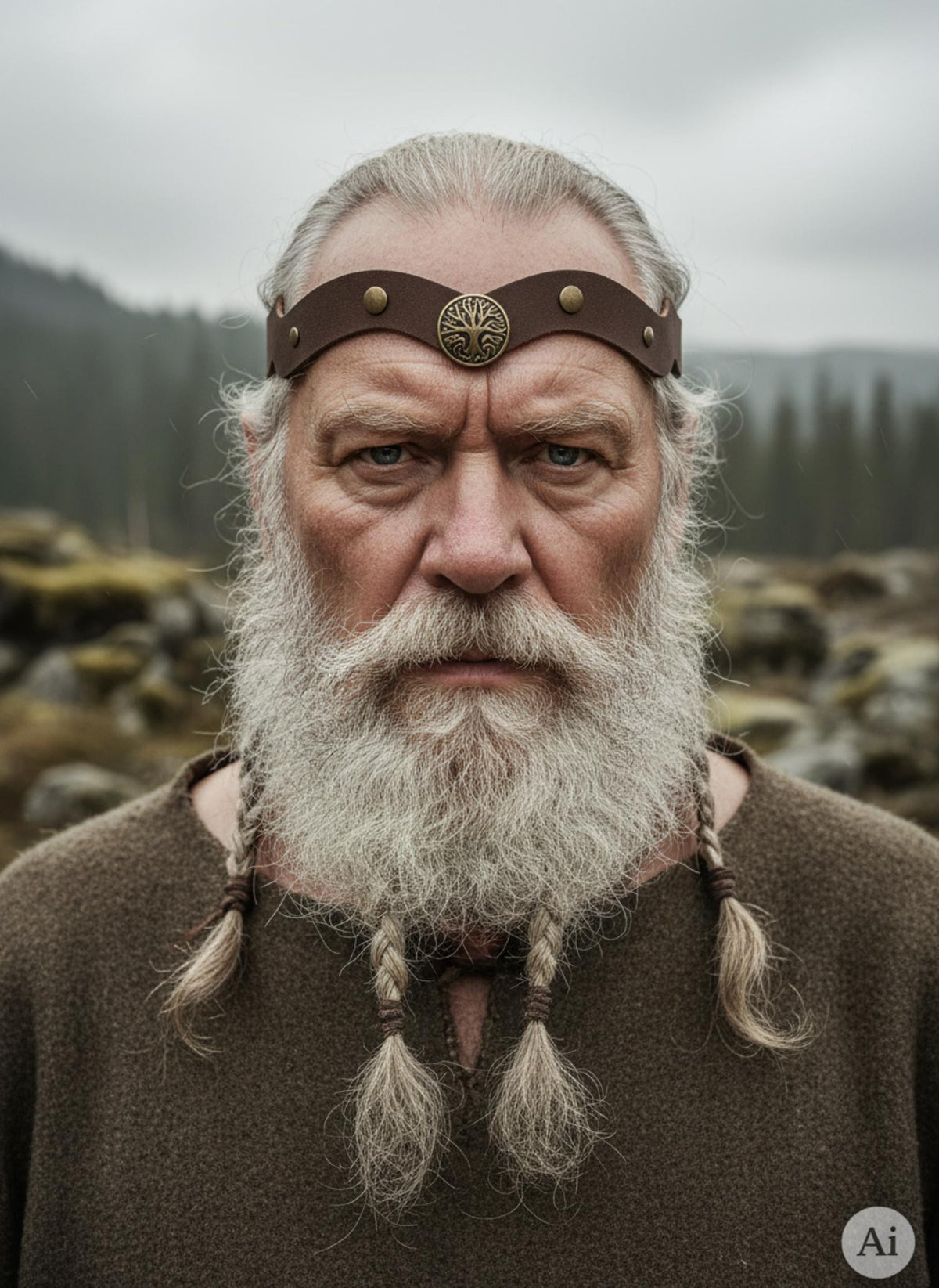 Tiara Vikinga Yggdrasil en marrón