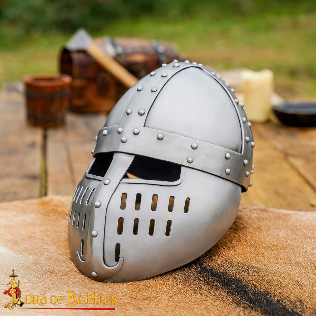 Casco Spangenhelm caballero normando, S. XII-XIII (calibre 16)