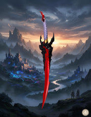 Espada corta no oficial Ira de Kamish, Solo Leveling, hoja fina