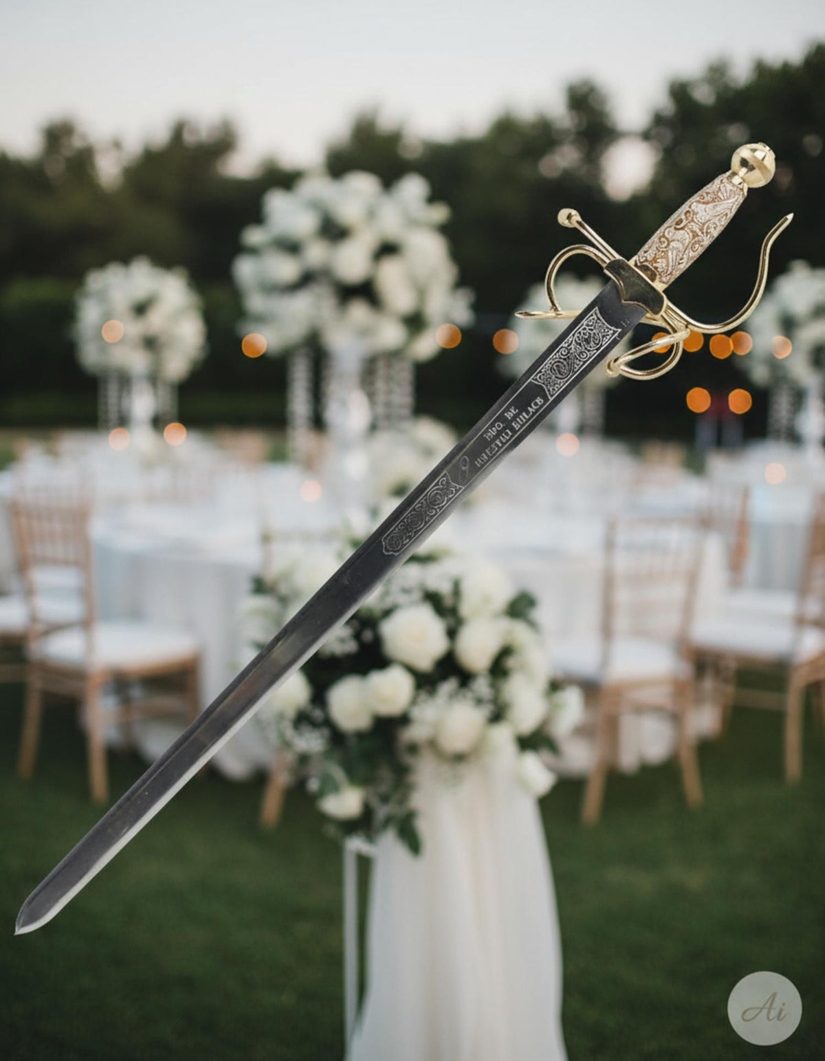Espada Colada para bodas (con texto personalizado grabado)