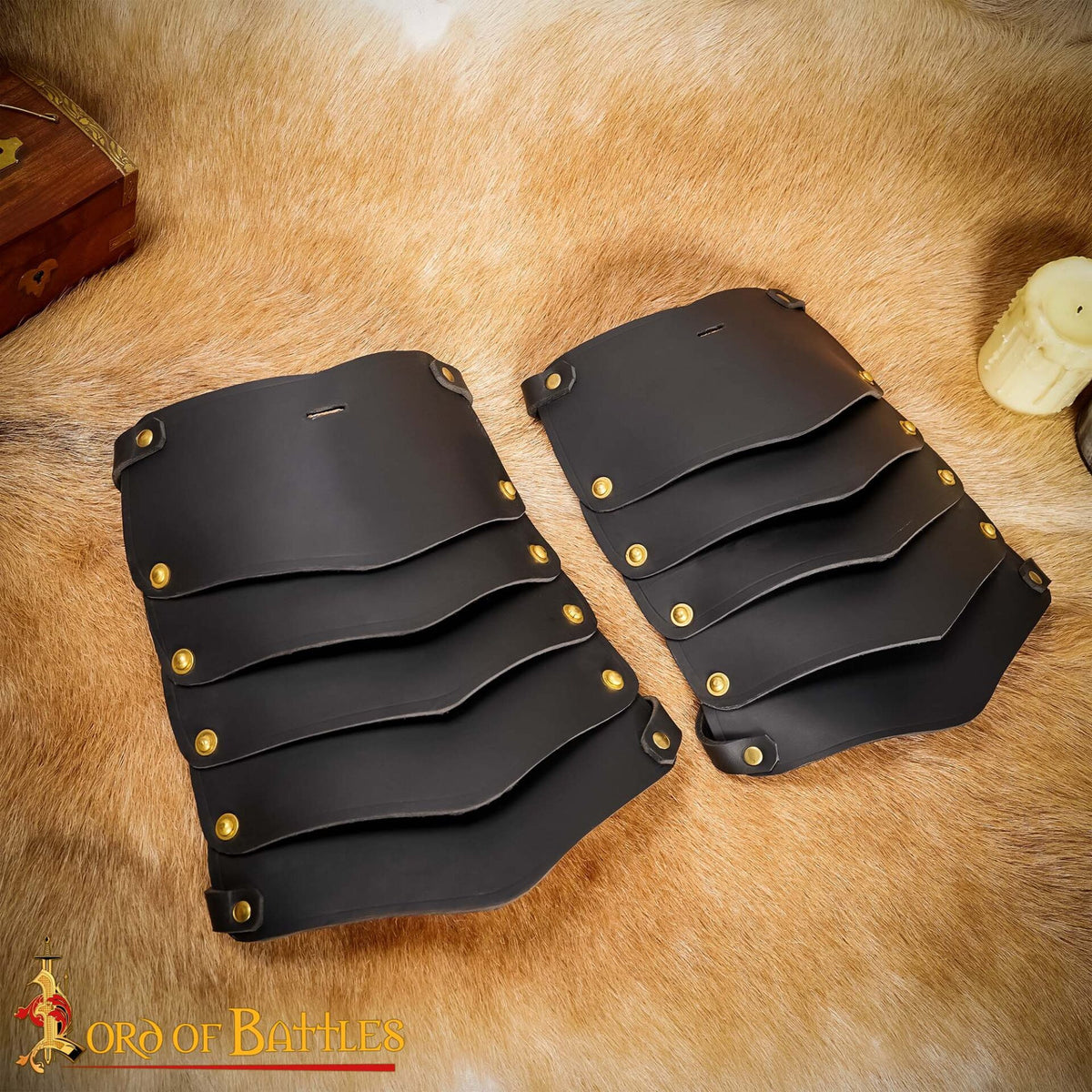 Hombreras de cuero vikingas para LARP y teatro