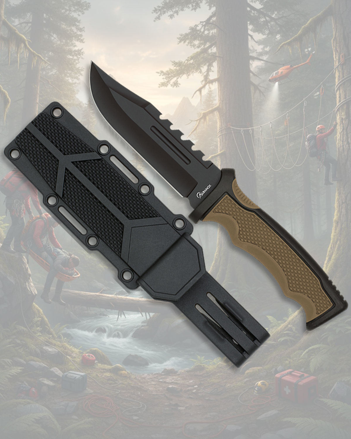 Cuchillo táctico Albainox modelo coyote con funda