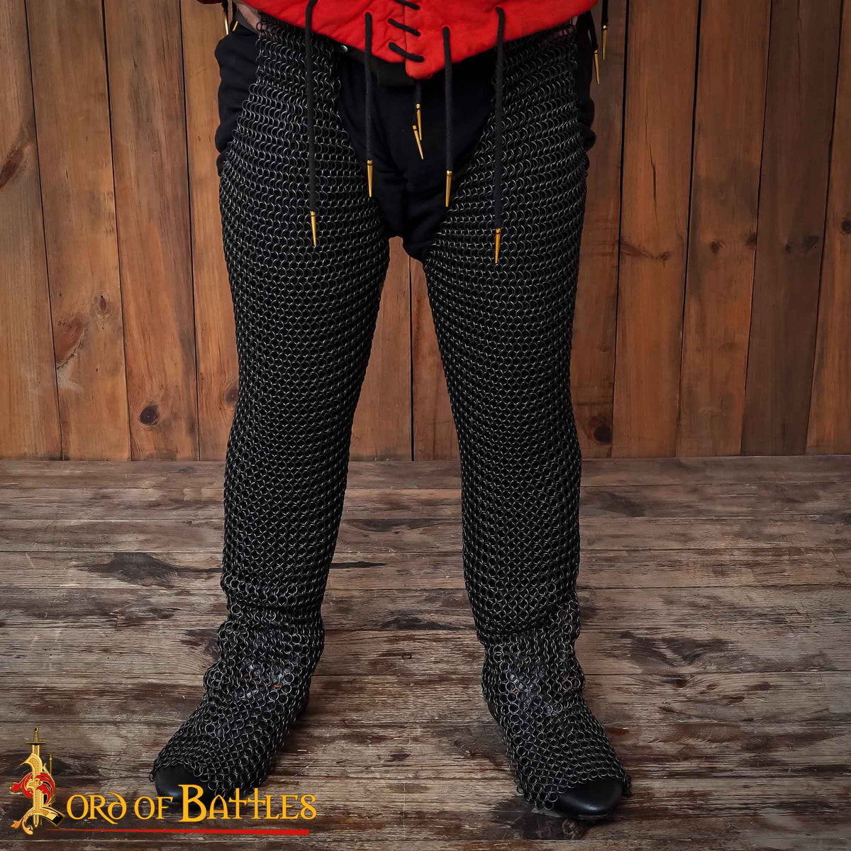 Pantalón cota de malla acero ennegrecido, calibre 16