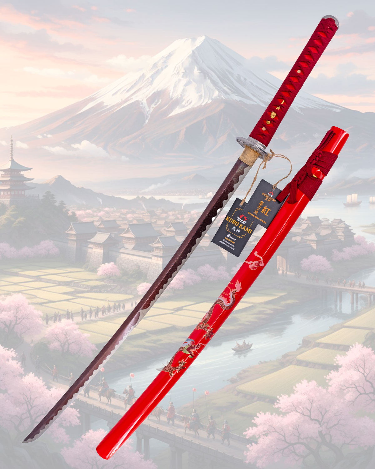 Katana Kuro Kami Fuji No Homura modelo KURENAI