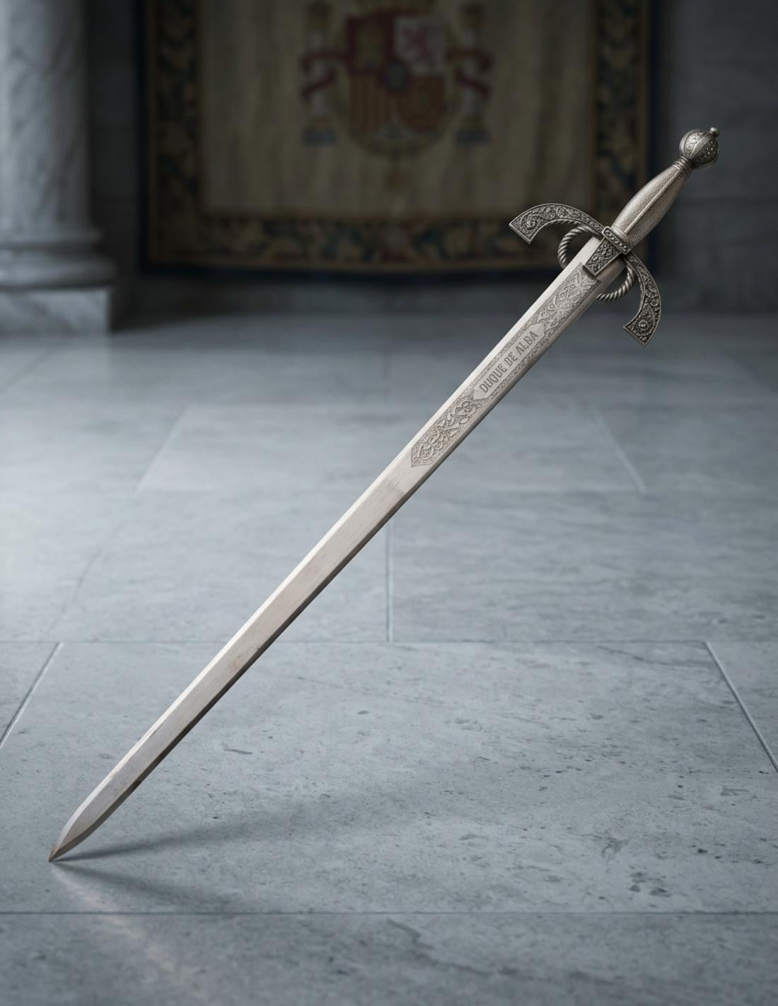 Espada Duque de Alba rústica, puño costillas