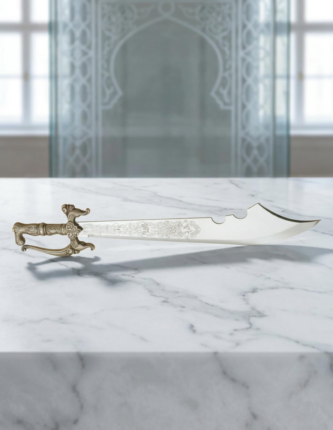 Espada Alfanje en Plata_IA