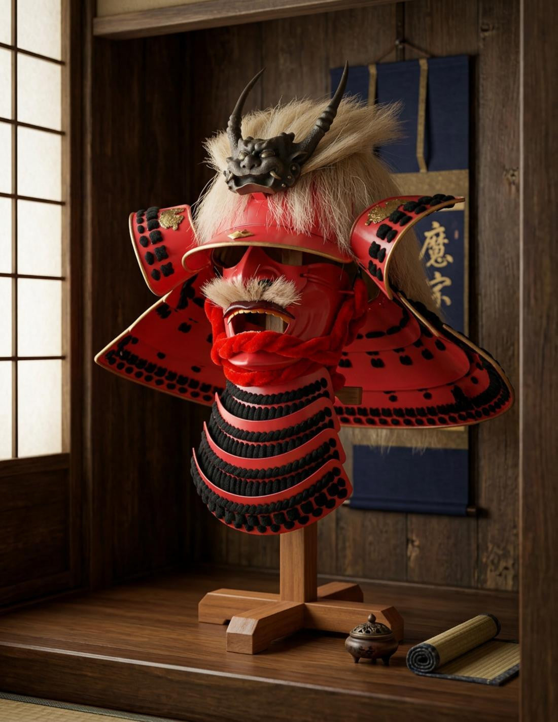 Casco japonés (Takeda Shingen Kabuto)_IA
