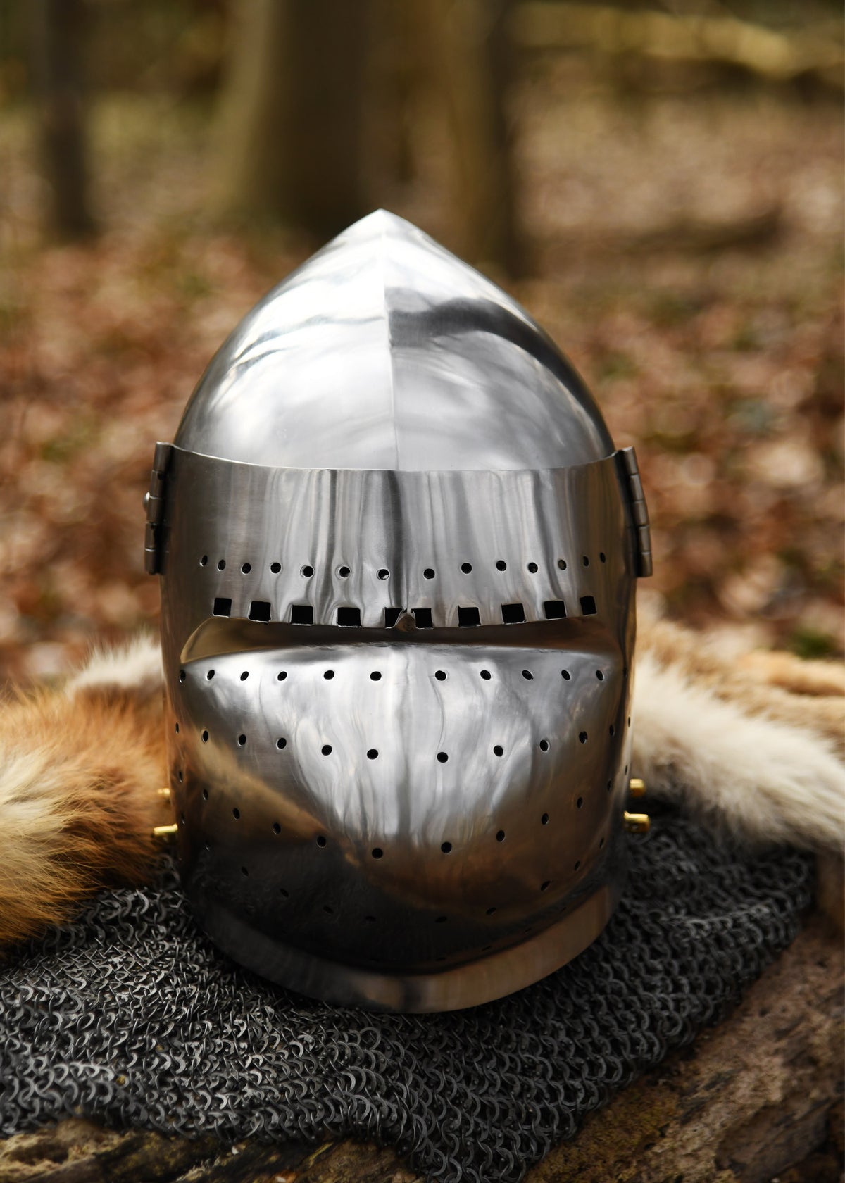 Bacinete Battle-Ready con visera, acero 2 mm.