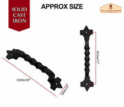 Tirador de puerta medieval largo en forja