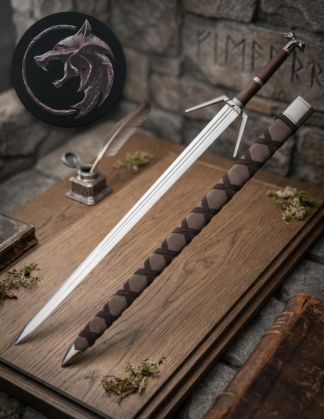 Espada decorativa no oficial de Geralt - The Witcher 3 (vaina marrón)