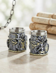 Vaso de Chupito Tole10 Medieval Resina y Metal Decorativo _IA