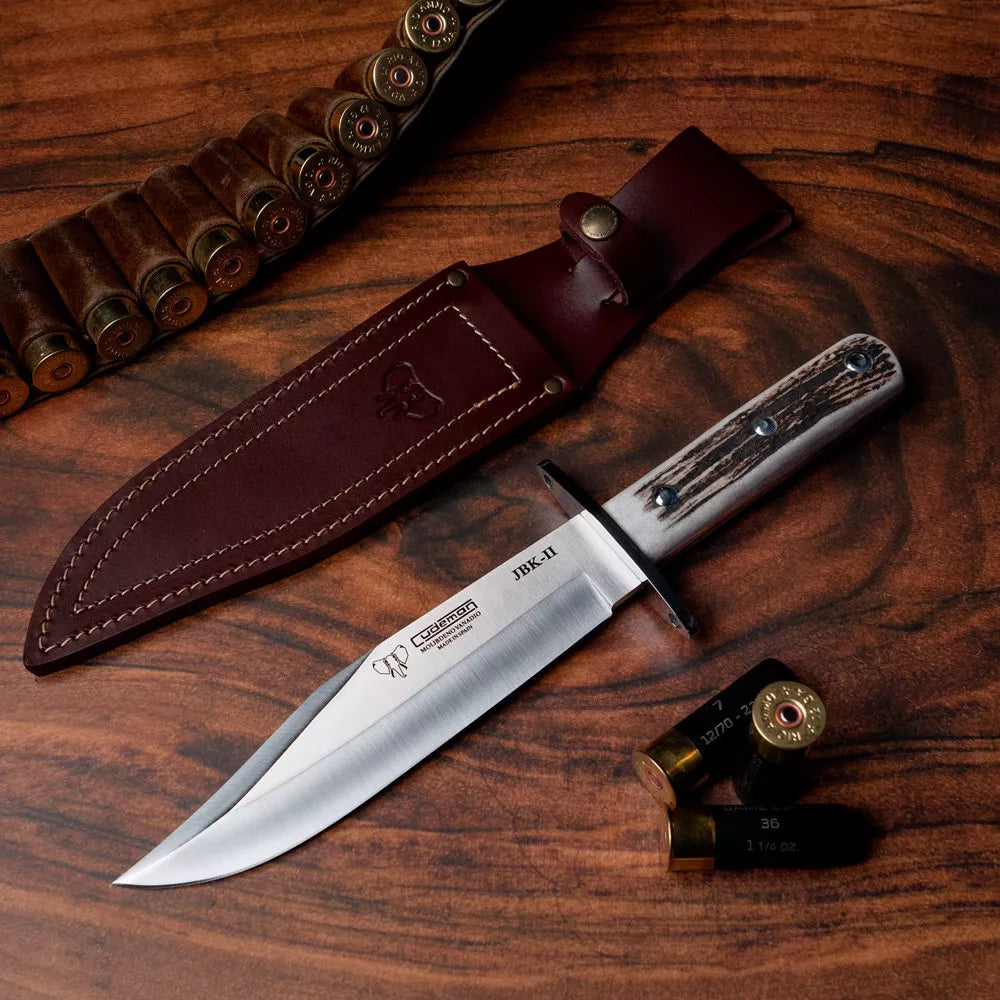 Cuchillo Bowie de caza mango asta de ciervo (33 cm.)