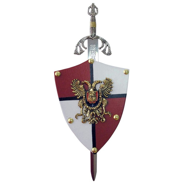 Mini-escudo Aguila Bicéfala con mini-espada