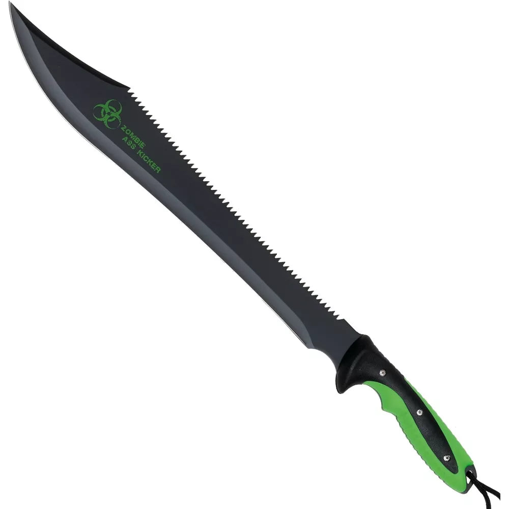 Machete táctico cortacañas acero negro Zombie Dead