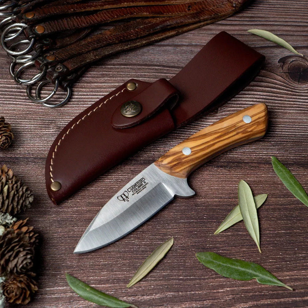 Cuchillo desollador Cudeman, mango olivo
