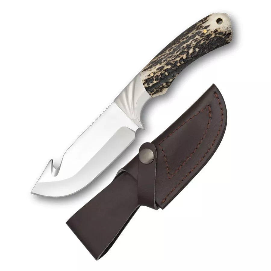 Cuchillo de caza empuñadura mango ciervo