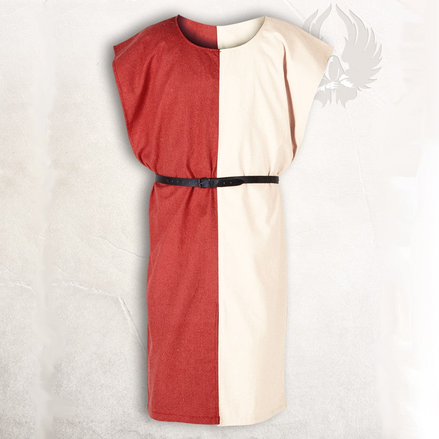 Sobrevesta medieval Ignaz, Rojo-Crema