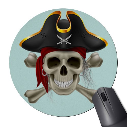 Alfombrilla Ratón Redonda Calavera Pirata