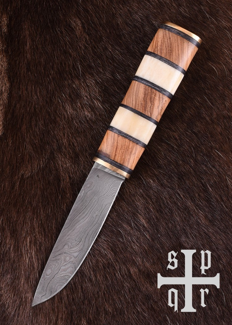 Cuchillo Vikingo Seax, Acero de Damasco