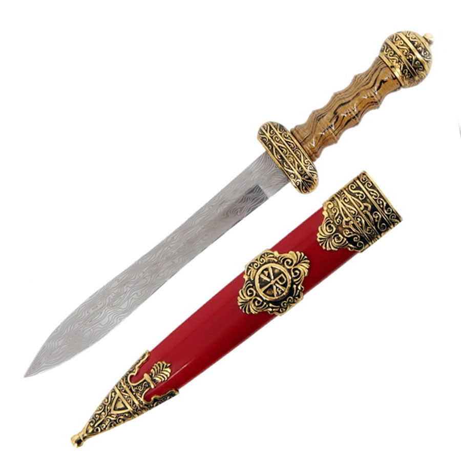 Daga romana con vaina roja