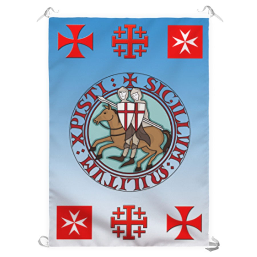 Estandarte Medieval Caballeros y Cruces Templarias (70x100 cms.)