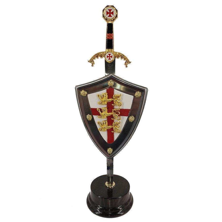 Set Ricardo Corazón de León, abrecartas con escudo y stand