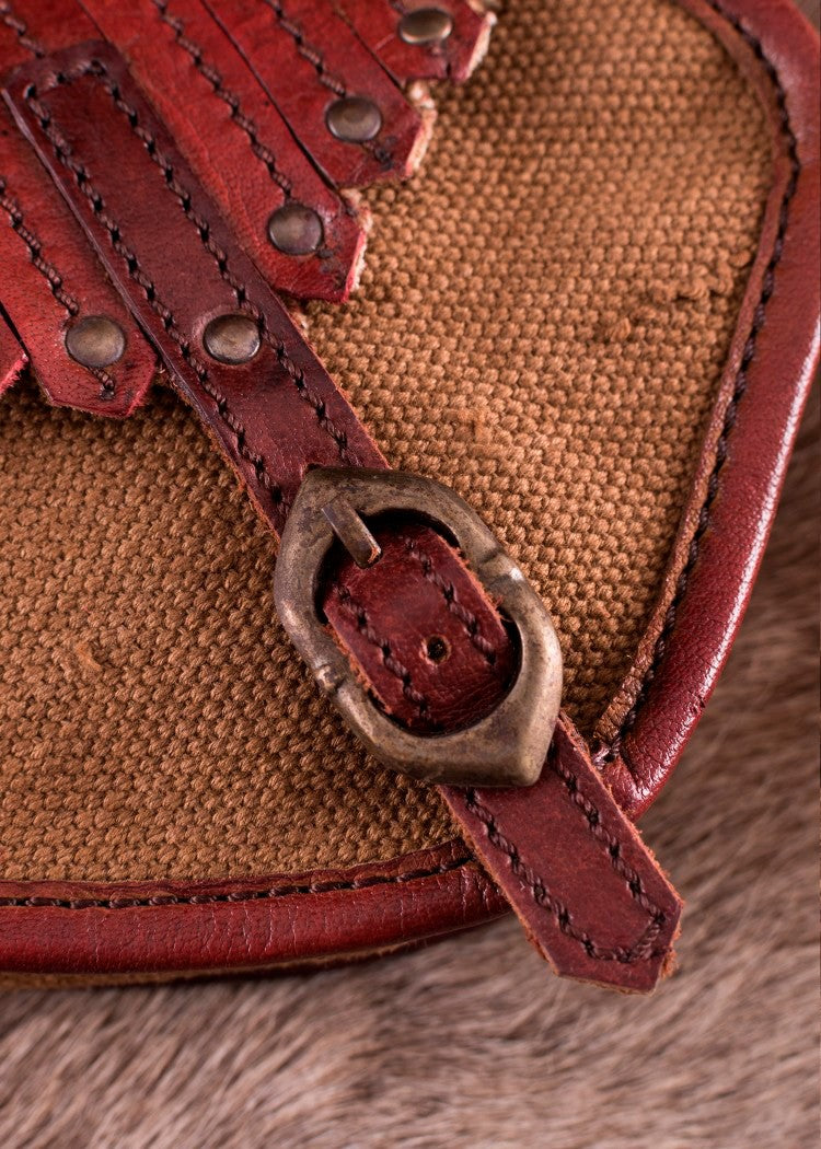 Bolso vikingo de lona y cuero