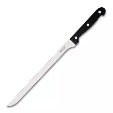 Cuchillo Jamonero empuñadura negra, hoja 25 cm