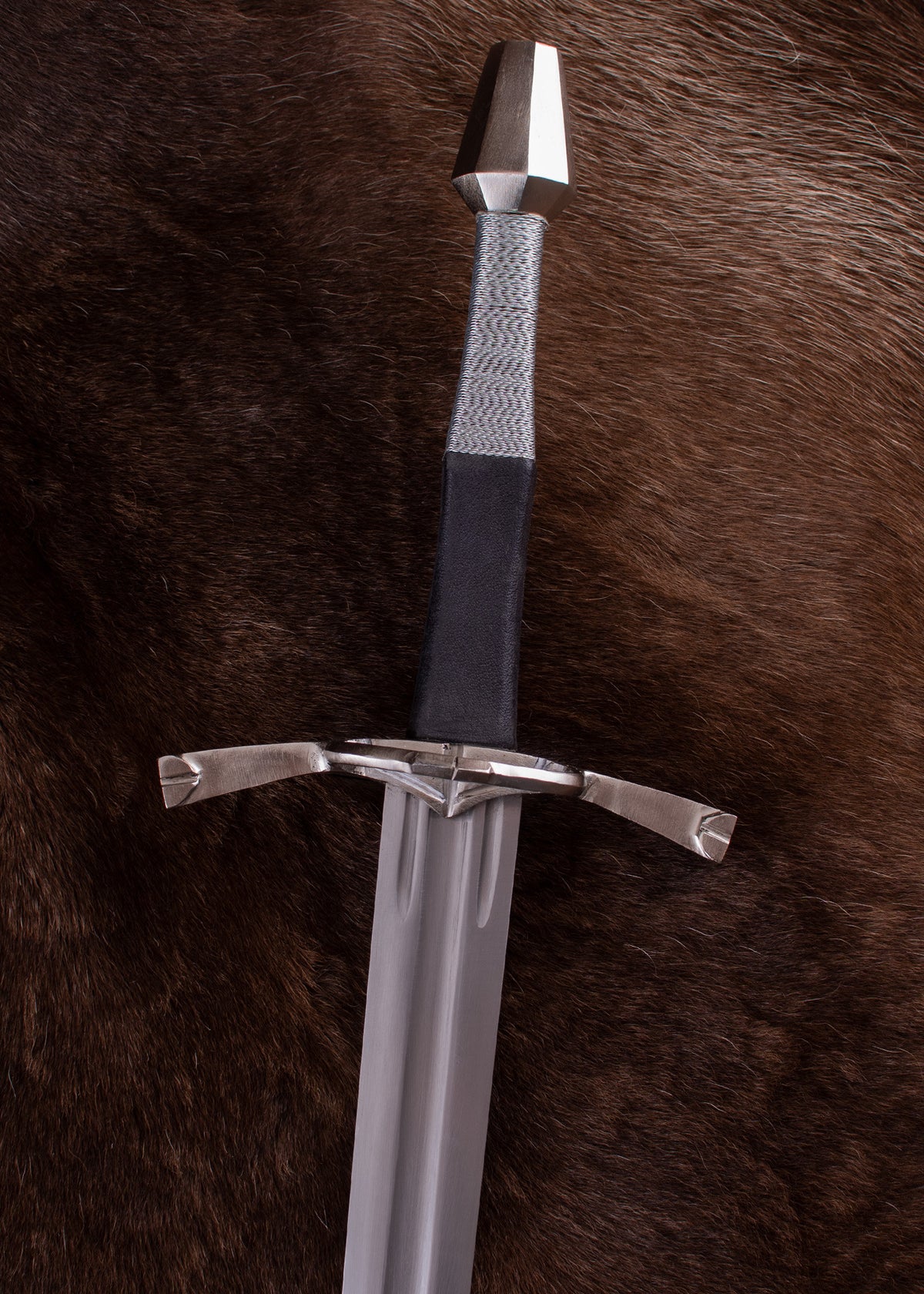 Espada Medieval-Renacimiento larga con anilla y vaina, S. XV