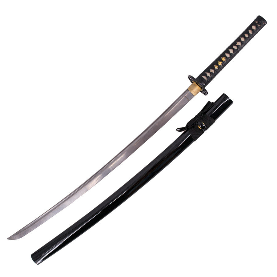 Katana funcional hoja acero damasco y vaina lacada