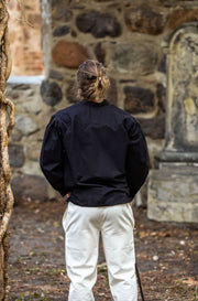 Camisa medieval ancha Oswald, color negro