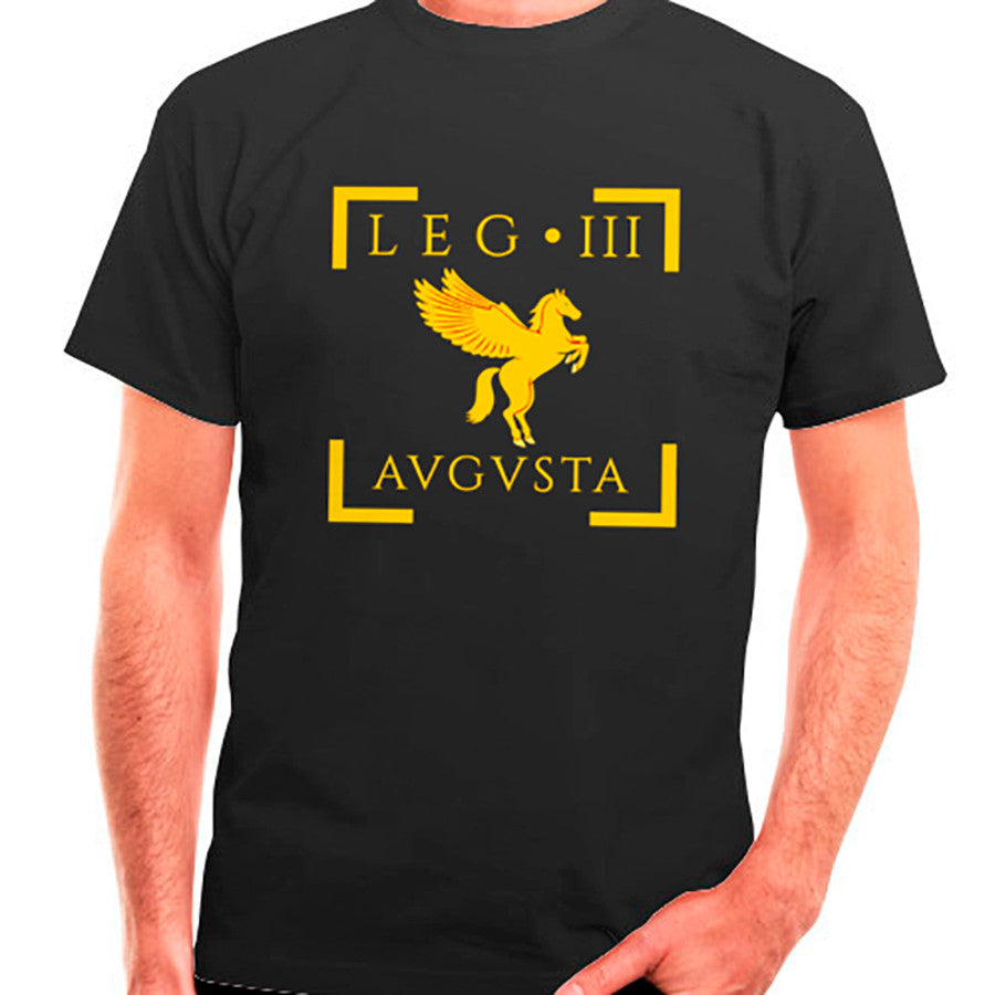 Camiseta Legio III Augusta Romana en negro, manga corta