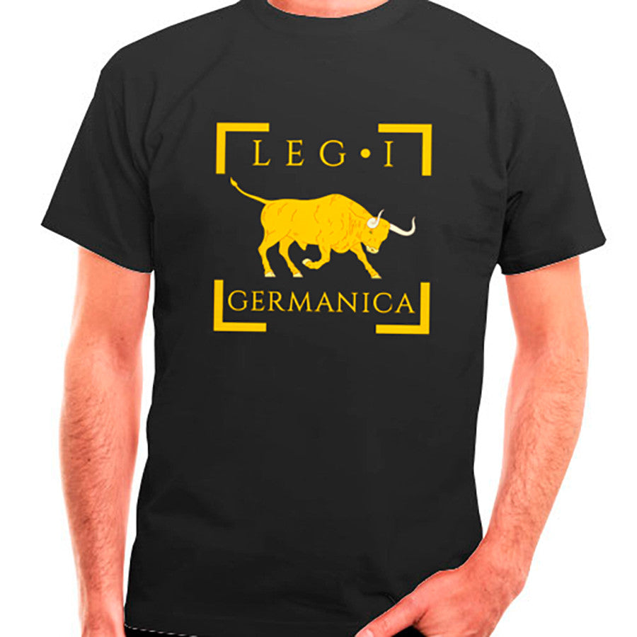 Camiseta Legio I Germánica Romana en negro, manga corta