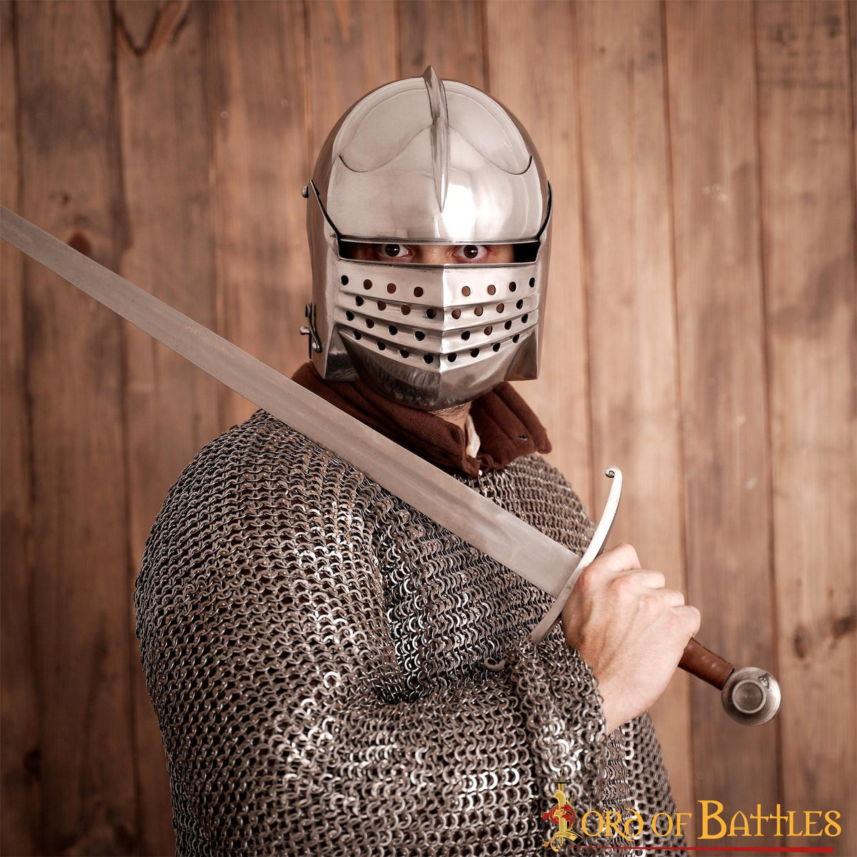 Casco Sallet Italiano con forro acolchado