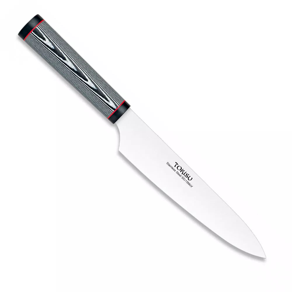 Cuchillo de cocina GYUTO pequeño, mango patrón Damasco de Tokisu (32 cm.)