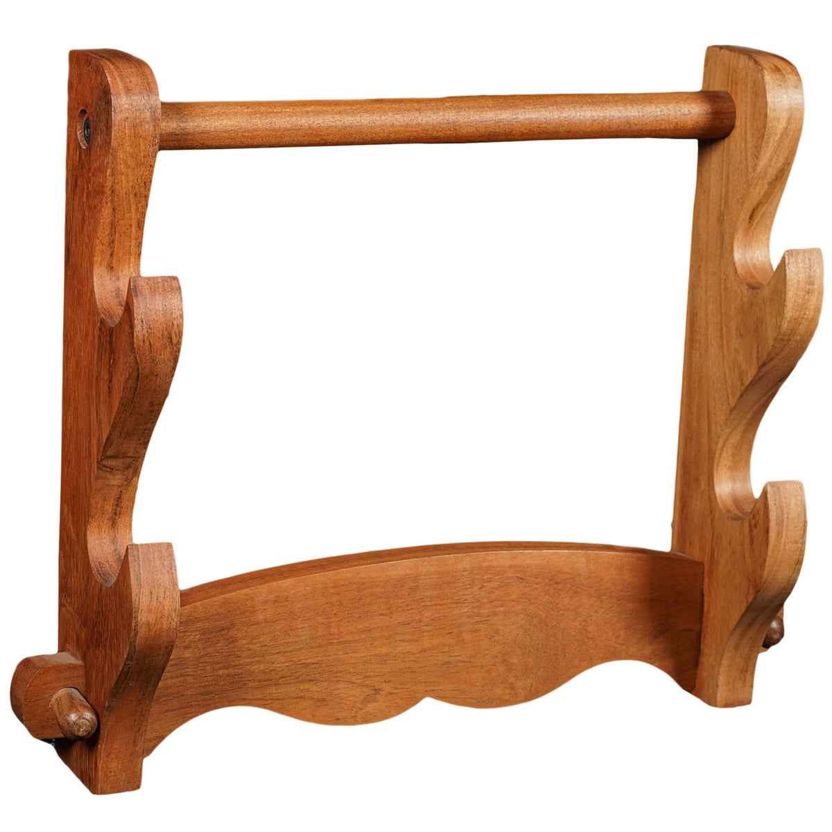 Soporte de pared en madera para colgar 2 espadas (38x30,5 cm.)
