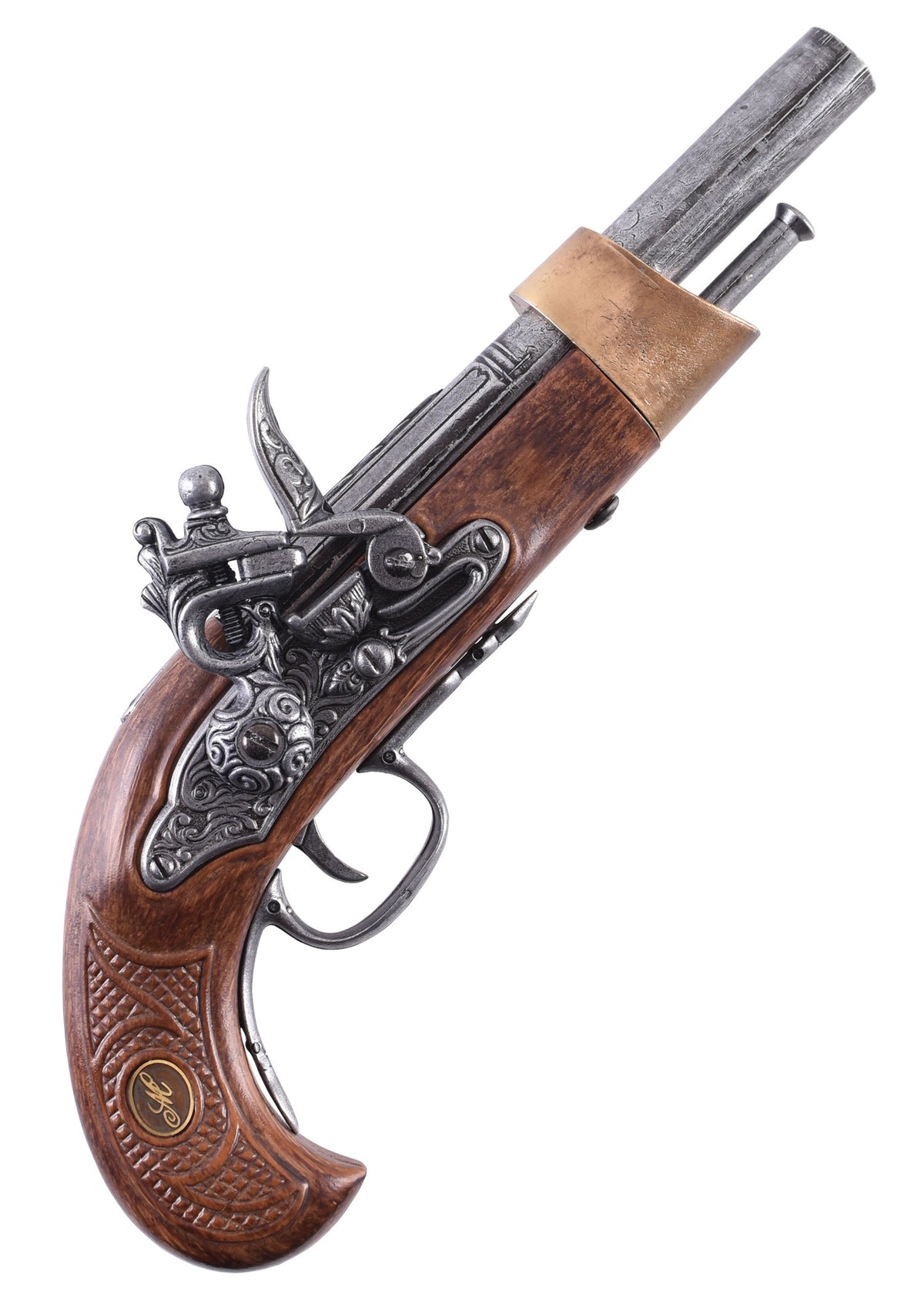 Pistola caballería francesa decorativa de chispa (siglo XIX)