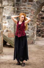 Chaleco medieval mujer modelo Selma, rojo