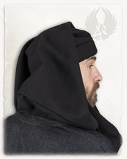 Gorro Medieval Rafael unisex en algodón, color negro