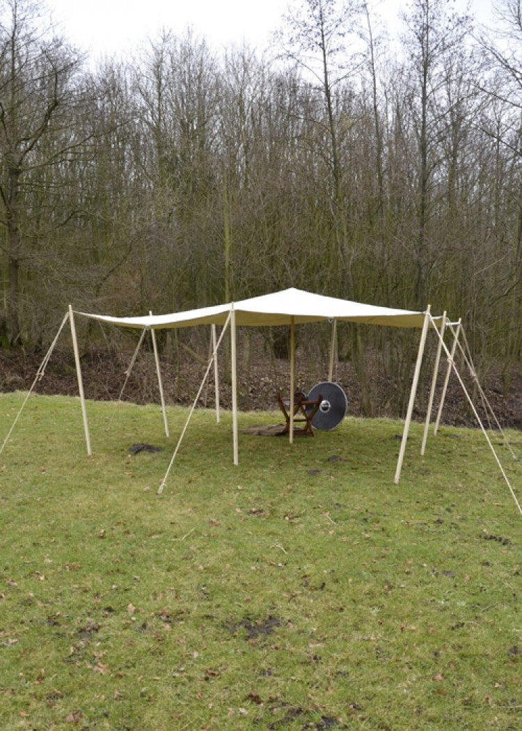 Toldo de 3 x 4 m. de lona de algodón 250 gsm, acabado natural