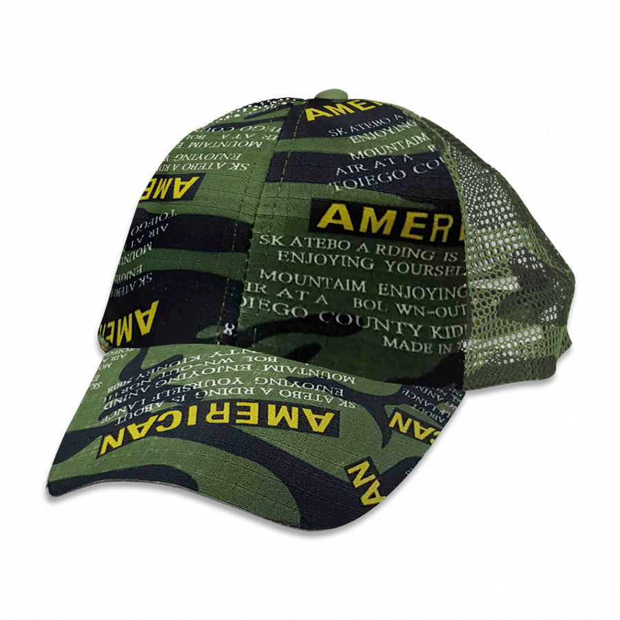 Gorra American estampado Camo verde de Barbaric