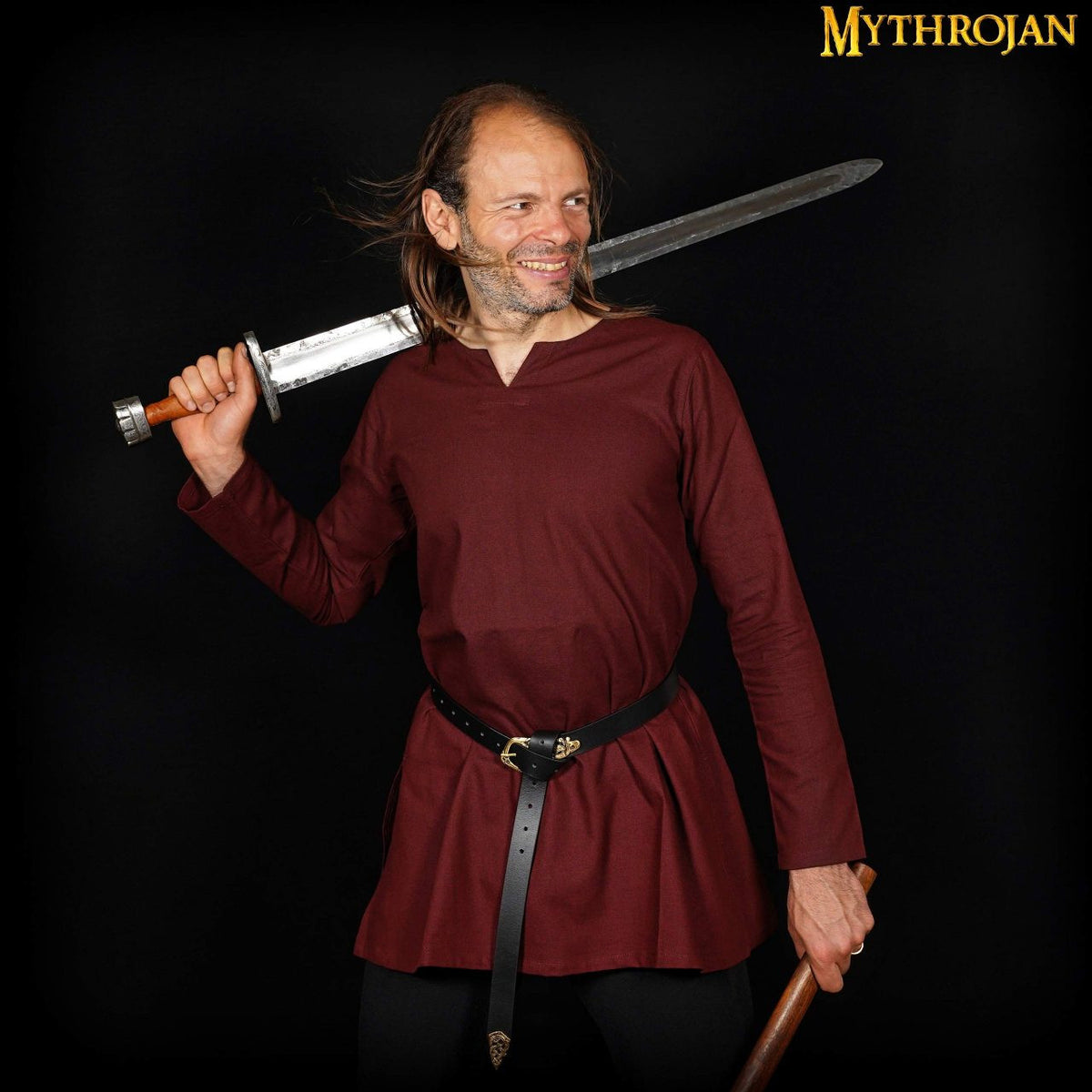 Túnica marrón medieval para niños modelo Raider